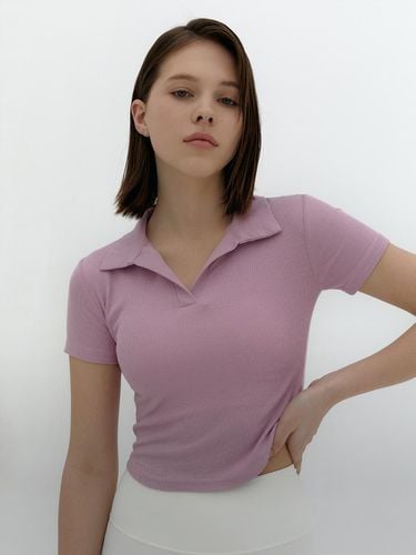 Open Collar Basic Ribbed T-shirt () - conchwear - Modalova