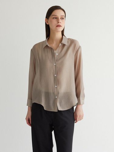 Semi-See-Through Shirt - Beige - TSH - Modalova