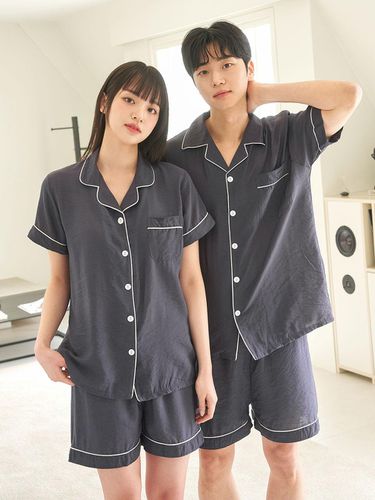 Natural Dog Short-Sleeved Collar Couple Pajamas Se - DOSSY - Modalova