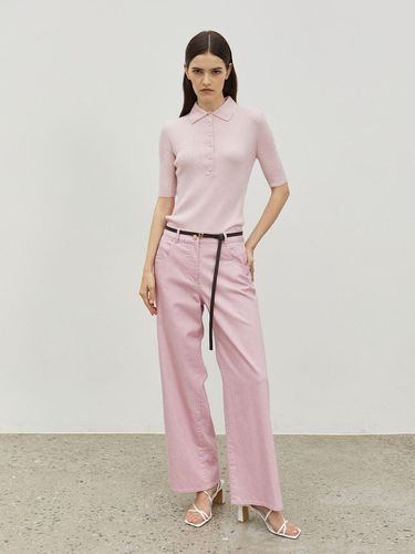 Low Waist Wide Denim Pants Pink - Mare di mari - Modalova