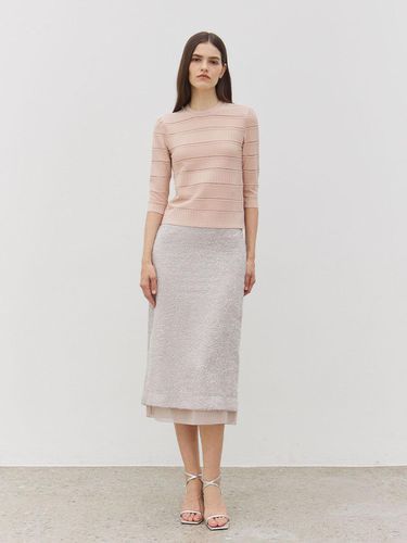 Sheer Layered Skirt Light Beige - Mare di mari - Modalova