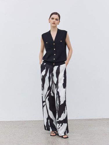 Printed Wide-Leg Pants Black - Mare di mari - Modalova