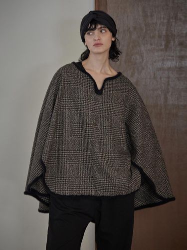 WOOL CAPE ROBE_glen check - atempo - Modalova