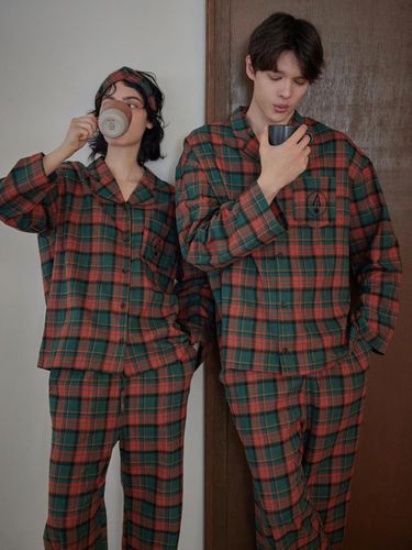 CLASSIC PAJAMA COUPLE SET_tree check - atempo - Modalova