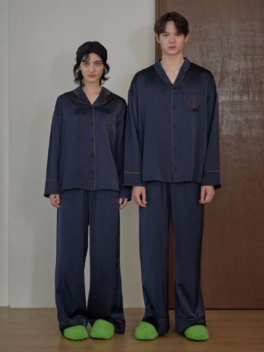 CLASSIC PAJAMA COUPLE SET_wild navy - atempo - Modalova