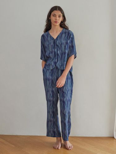 COZY ROUND PAJAMA SET_sea blue - atempo - Modalova