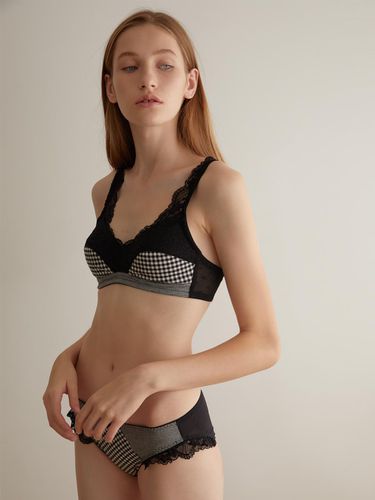 Black Check Nowire BR Black Check No Wire Bra - GIANNA - Modalova