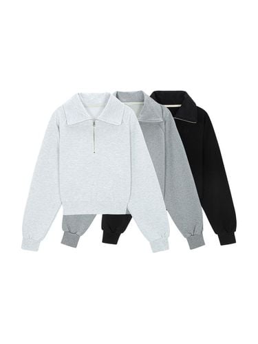 Cotton Half Zip-Up Sweat Shirt_3 COLOR - HOLAHO - Modalova