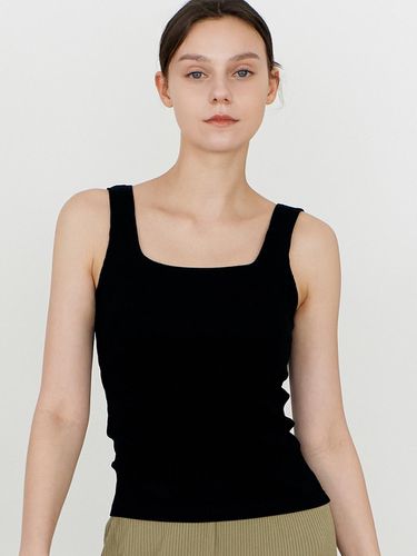 Square Neck Ribbed Bra Top - Black - TSH - Modalova