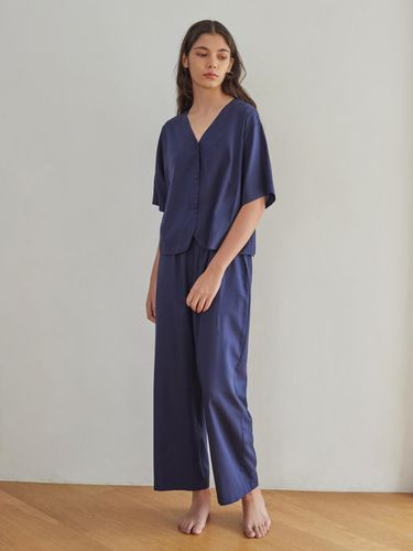 COZY ROUND PAJAMA SET_cold navy - atempo - Modalova