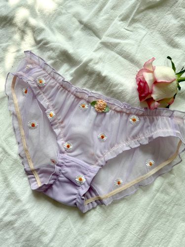 Purple Daisy Embroidery PT Purple Embroidery Pants - GIANNA - Modalova