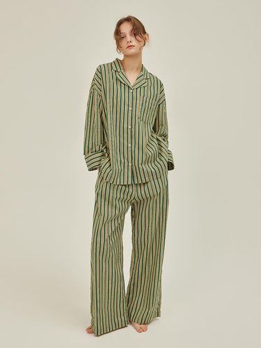 CLASSIC ROUND PAJAMA SET_day stripe (cotton) - atempo - Modalova