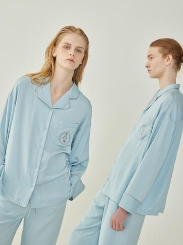 CLASSIC PAJAMA COUPLE SET_ice blue - atempo - Modalova