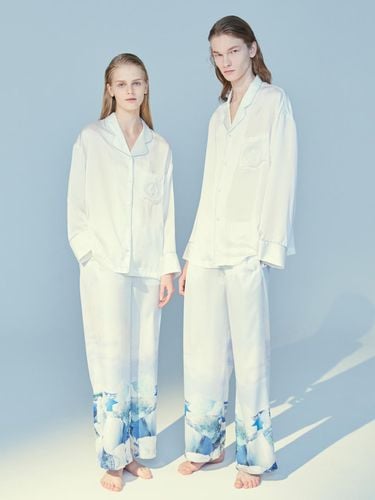 CLASSIC PAJAMA COUPLE SET_ice white - atempo - Modalova