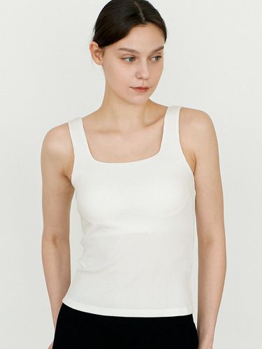 Square neck ribbed bra top - white - TSH - Modalova