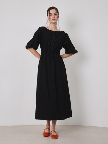 BALLOON CUT-OUT DRESS_Black - atempo - Modalova