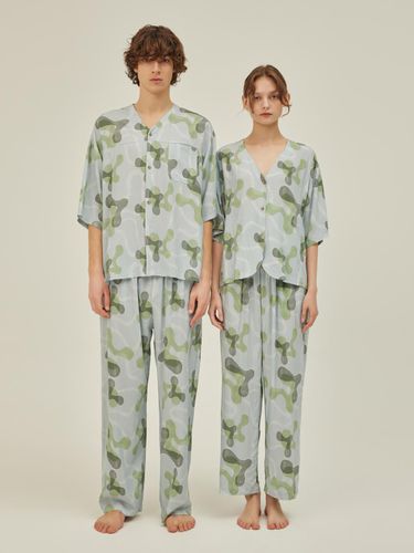 COZY PAJAMA COUPLE SET_arc blue - atempo - Modalova