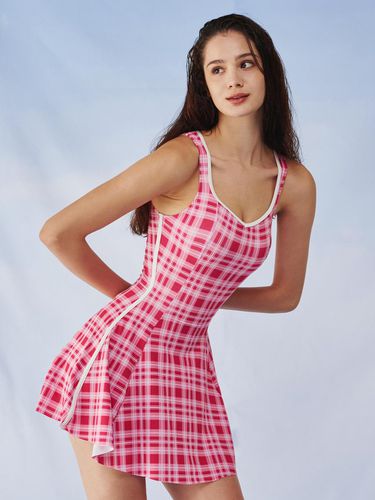 Shape Dress Swimming Suit_Pink Checkered - SOGNARE BY - Modalova