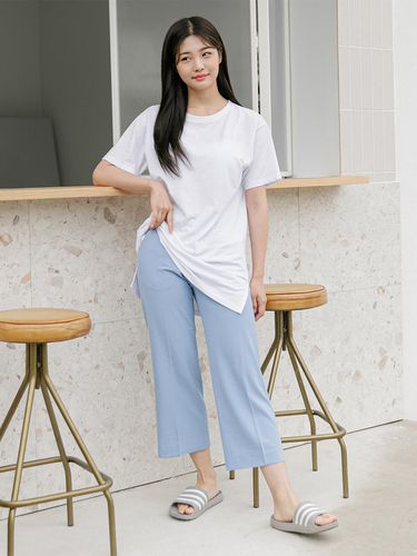 Cotton Semi Long Short-Sleeved No Bra T-Shirt - comfortlab - Modalova