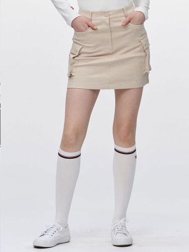 Give Me Buddy Side Pocket Skirt Beige - goxo - Modalova