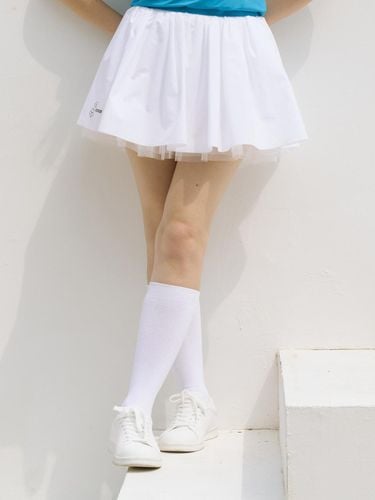 Go XO Lovely Fit Banding Flare Skirt White - goxo - Modalova