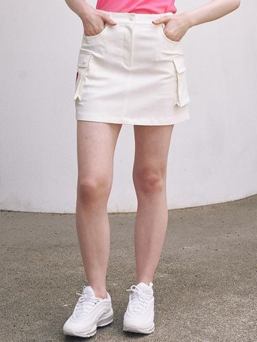 Give Me Birdy Side Pocket Skirt White - goxo - Modalova