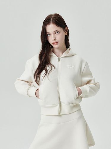 Give Meverdi Cozy Hooded Zip-Up Cream - goxo - Modalova