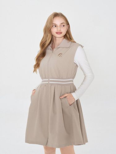 GoXO GLOGO Vest Flared Dress Beige - goxo - Modalova