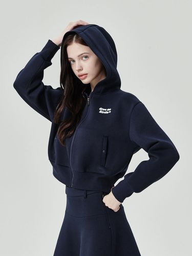 Give Meverdi Cozy Hooded Zip-Up Navy - goxo - Modalova