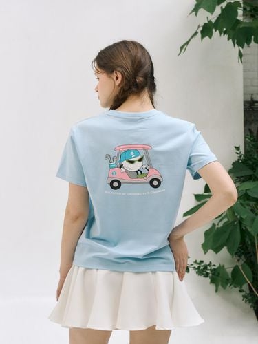 Swag Cart Spandex Round T-Shirt Sky Blue - goxo - Modalova