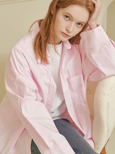 Oxford Logo Embroidered Shirt [PINK] - DEHEVE - Modalova