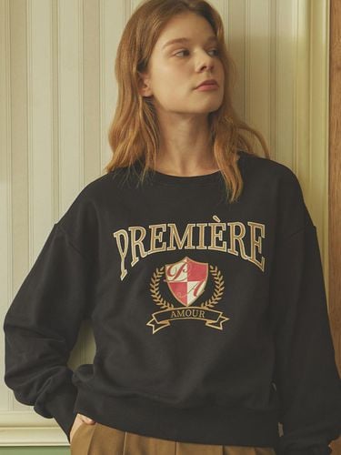 Campus Emblem Sweatshirt - Black - PREMIERE AMOUR - Modalova