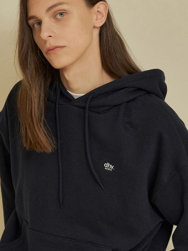 Minimal logo embroidered hoodie [NAVY] - DEHEVE - Modalova