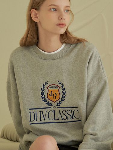 Classic embroidered logo sweatshirt [MELANGE GRAY] - DEHEVE - Modalova