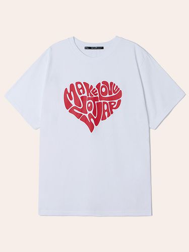 Heart Printing T-shirt [White] - DEHEVE - Modalova