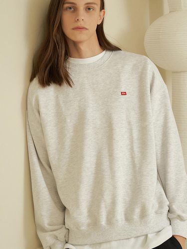 Essential Wappen sweatshirt [WHITE MELANGE] - DEHEVE - Modalova