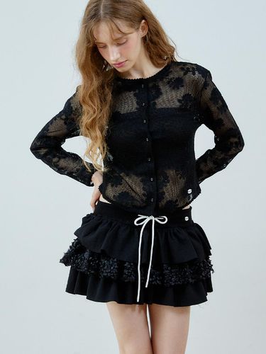 FLOWER FRILL SKIRT(BLACK) - HHIPS - Modalova