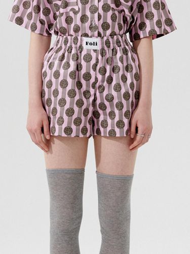 Poly Day Stripe Pajama Shorts, Pink - Foli - Modalova