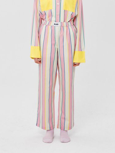 Female) Creamy Stripe Pajama Long Pants - Foli - Modalova