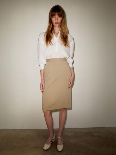 H-LINE MIDI SKIRT_BEIGE - RIDIFI - Modalova