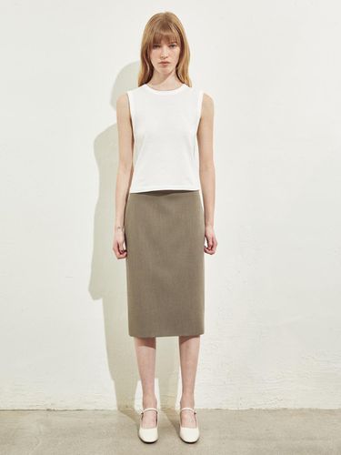 H-LINE MIDI SKIRT_BROWN - RIDIFI - Modalova