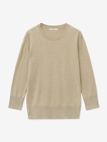 ROUND SILK HALF KNIT_BEIGE - RIDIFI - Modalova