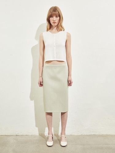 H-LINE MIDI SKIRT_LIGHT BEIGE - RIDIFI - Modalova