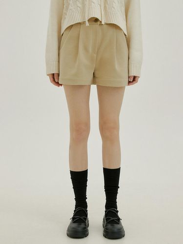 WOOL SHORTS PANTS - BEIGE - MORE THAN LIKE - Modalova