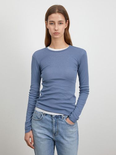 CUTTING LONG SLEEVE TOP_BLUE - RIDIFI - Modalova