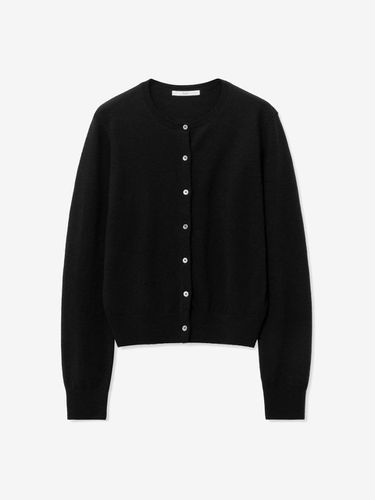 WOOL ROUND KNIT CARDIGAN_BLACK - RIDIFI - Modalova