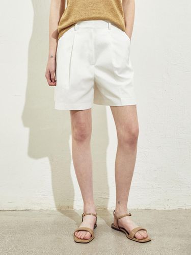 WIDE COTTON HALF PANTS_White - RIDIFI - Modalova