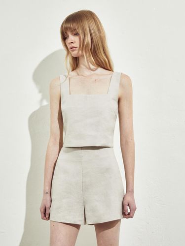 LINEN CROP TOP_BEIGE - RIDIFI - Modalova