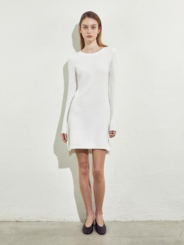 COTTON KNIT MINI DRESS_White - RIDIFI - Modalova