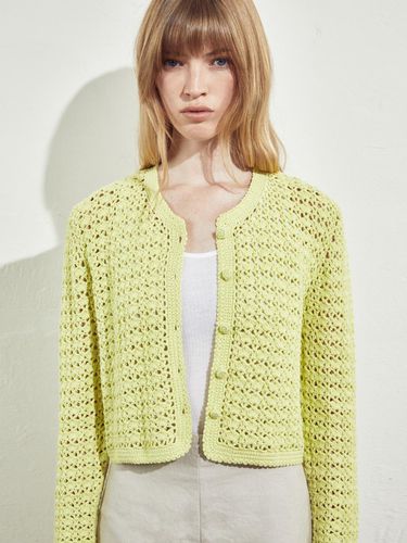 HANDMADE CROCHET KNIT JACKET_GREEN - RIDIFI - Modalova